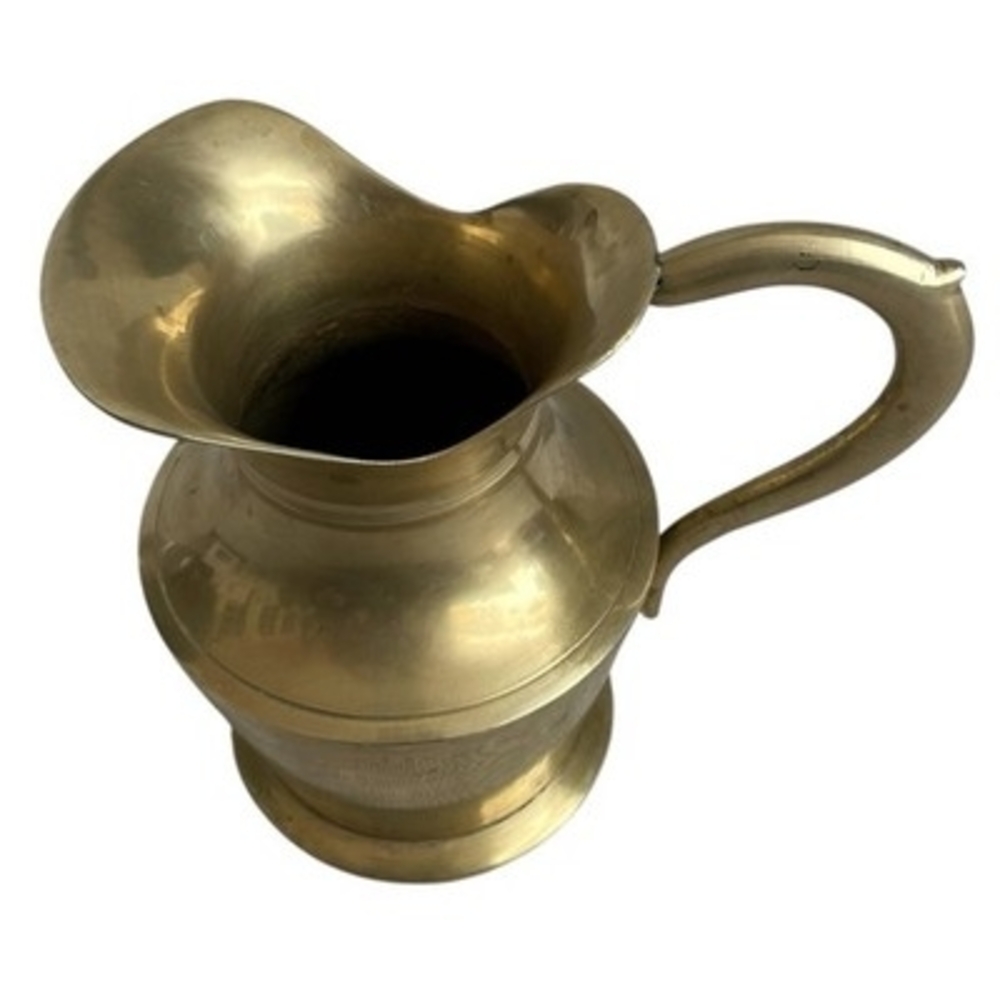 Antique Gold Solid Brass Pitcher Vintage Collectible Decor - Picture 6 of 6